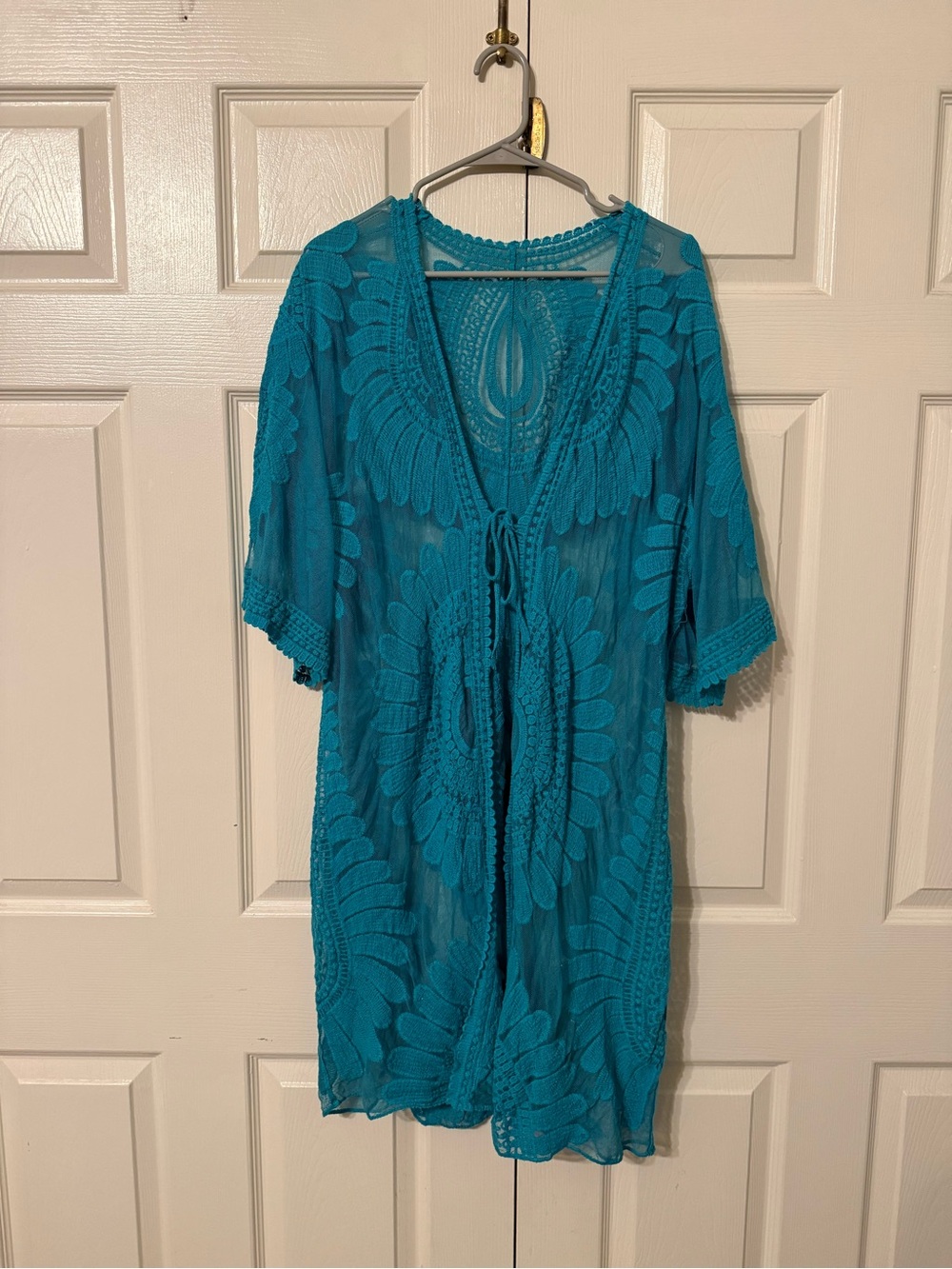Teal Lace Overlay Dress - Women's Lightweight Cover-Up